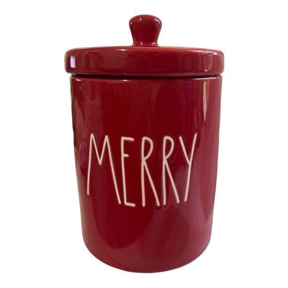 Rae Dunn Kitchen Rae Dunn Red Merry Canister Poshmark